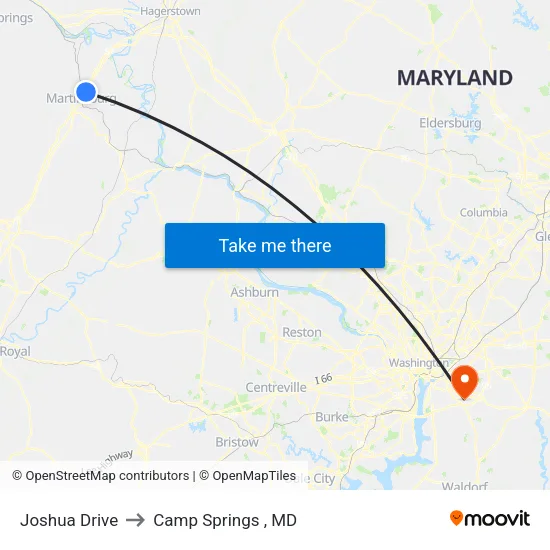 Joshua Drive to Camp Springs , MD map