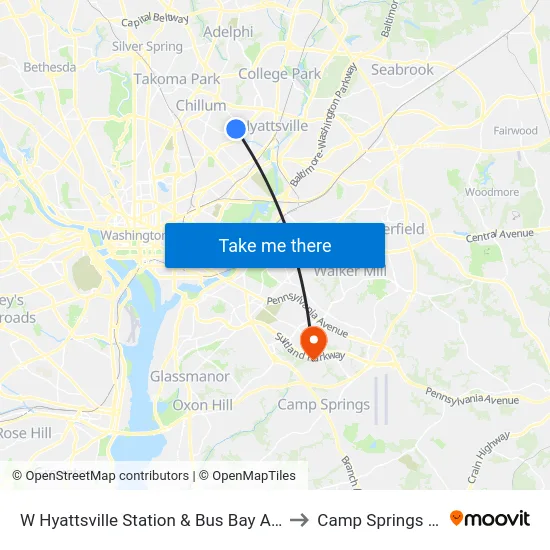 W Hyattsville Station & Bus Bay A, D, E, F to Camp Springs , MD map