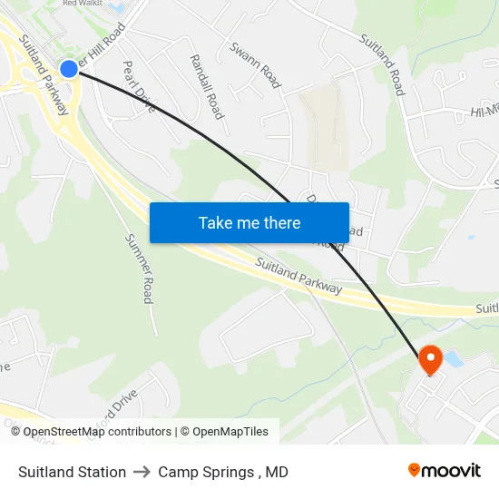 Suitland Station to Camp Springs , MD map