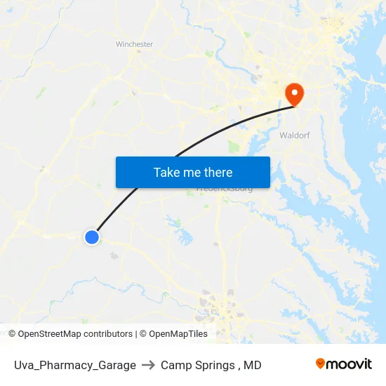 Uva_Pharmacy_Garage to Camp Springs , MD map