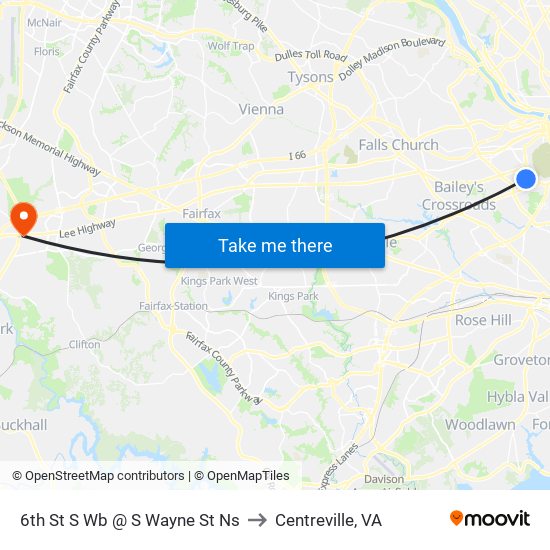 6th St S Wb @ S Wayne St Ns to Centreville, VA map