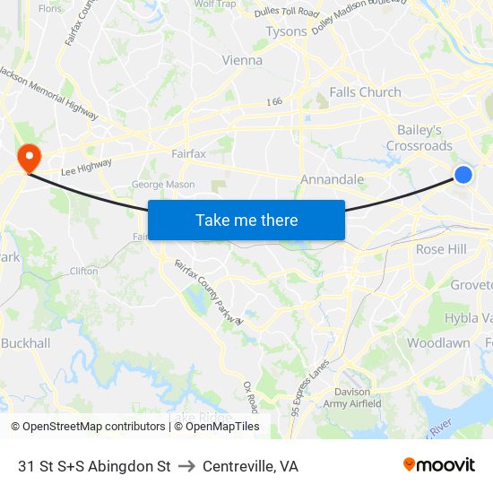 31 St S+S Abingdon St to Centreville, VA map