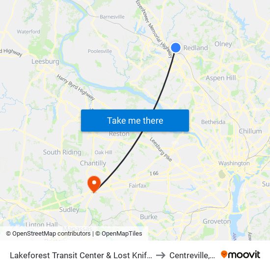 Lakeforest Transit Center & Lost Knife Ave to Centreville, VA map