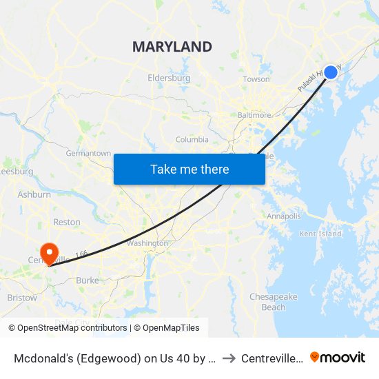 Mcdonald's (Edgewood) on Us 40 by Mailbox to Centreville, VA map