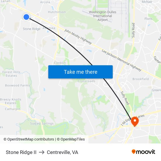 Stone Ridge II to Centreville, VA map