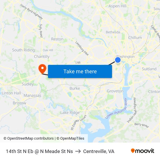 14th St N Eb @ N Meade St Ns to Centreville, VA map