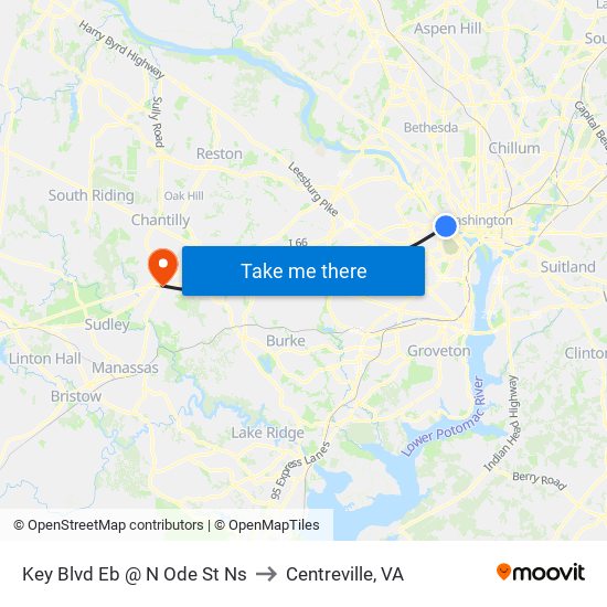 Key Blvd Eb @ N Ode St Ns to Centreville, VA map
