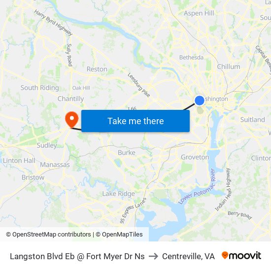 Langston Blvd Eb @ Fort Myer Dr Ns to Centreville, VA map