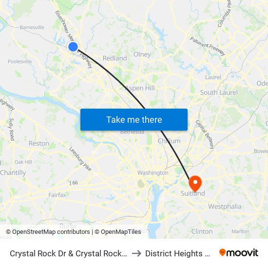 Crystal Rock Dr & Crystal Rock Ct to District Heights MD map