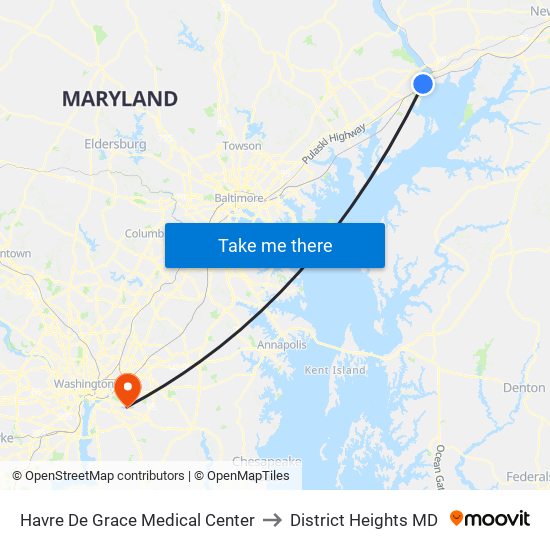 Havre De Grace Medical Center to District Heights MD map