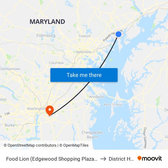 Food Lion (Edgewood Shopping Plaza / Hanson Rd & Edgewood Rd) to District Heights MD map