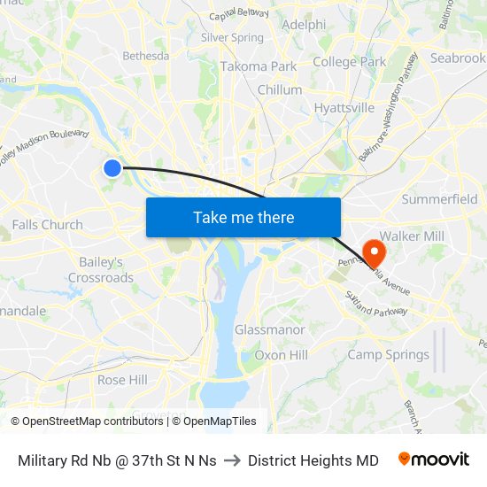 Military Rd Nb @ 37th St N Ns to District Heights MD map
