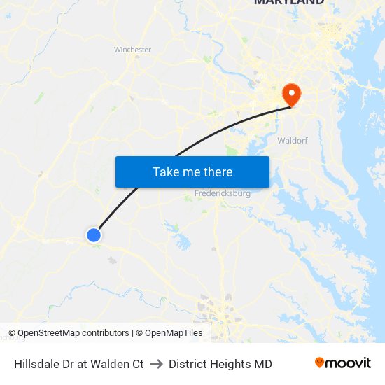 Hillsdale Dr at Walden Ct to District Heights MD map