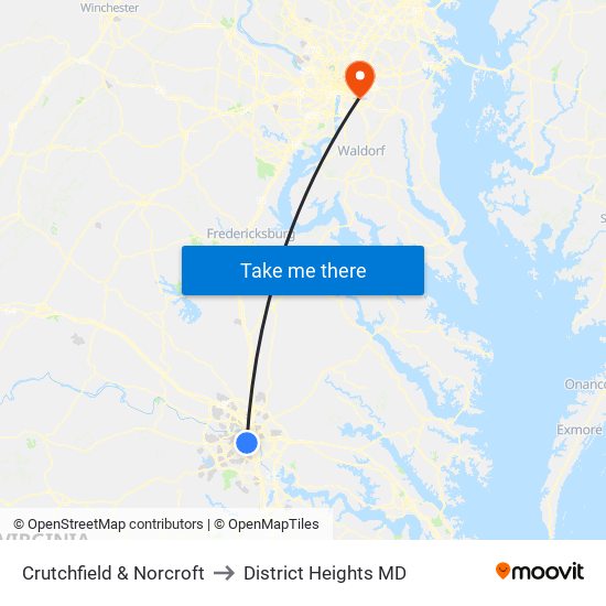 Crutchfield & Norcroft to District Heights MD map