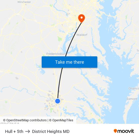 Hull + 5th to District Heights MD map