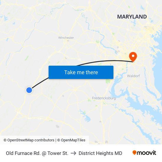 Old Furnace Rd. @ Tower St. to District Heights MD map