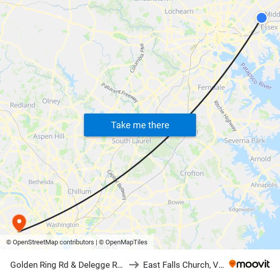 Golden Ring Rd & Delegge Rd FS Wb to East Falls Church, Virginia map