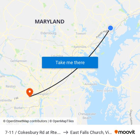 7-11 / Cokesbury Rd at Rte. 7 - Wb to East Falls Church, Virginia map