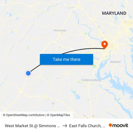 West Market St.@ Simmons Cut & Tan to East Falls Church, Virginia map