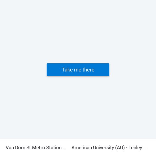 Van Dorn St Metro Station - Bay C to American University (AU) - Tenley Campus map