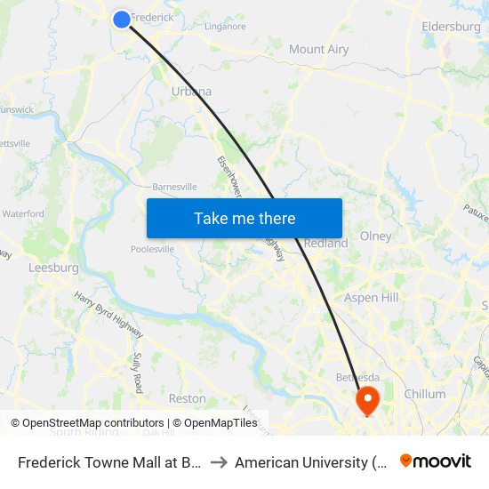 Frederick Towne Mall at Boscov's South Entrance to American University (AU) - Tenley Campus map