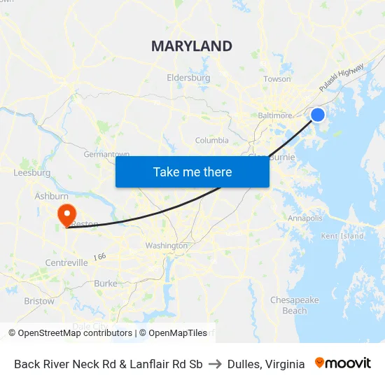 Back River Neck Rd & Lanflair Rd Sb to Dulles, Virginia map