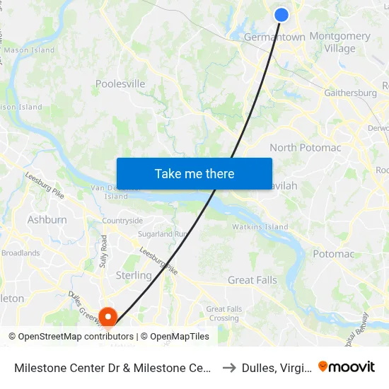 Milestone Center Dr & Milestone Center Ct to Dulles, Virginia map