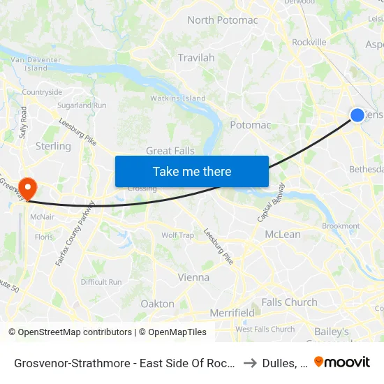 Grosvenor-Strathmore - East Side Of Rockville Pike Near Tuckerman Ln. to Dulles, Virginia map