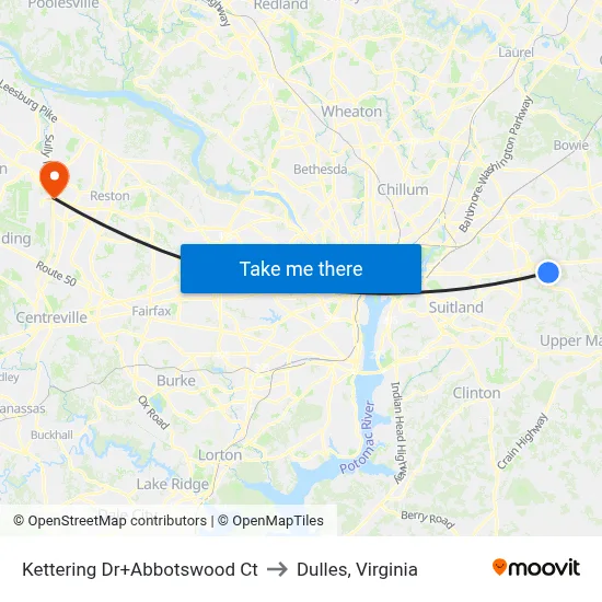 Kettering Dr+Abbotswood Ct to Dulles, Virginia map