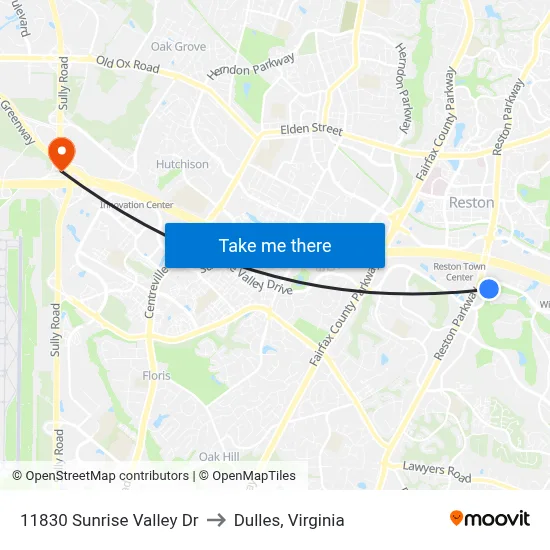 11830 Sunrise Valley Dr to Dulles, Virginia map