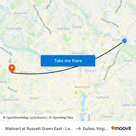 Walmart at Russett Green East - Laurel to Dulles, Virginia map
