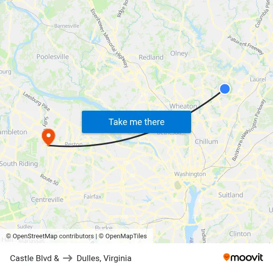 Castle Blvd & to Dulles, Virginia map