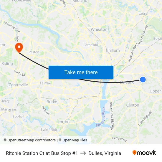 Ritchie Station Ct at Bus Stop #1 to Dulles, Virginia map