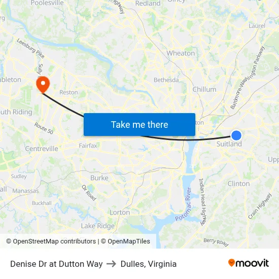 Denise Dr at Dutton Way to Dulles, Virginia map