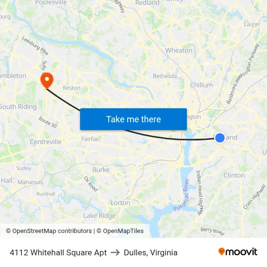 4112 Whitehall Square Apt to Dulles, Virginia map