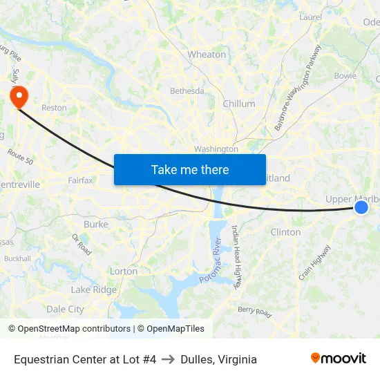 Equestrian Center at Lot #4 to Dulles, Virginia map