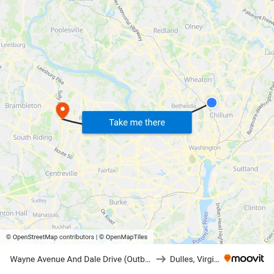 Wayne Avenue And Dale Drive (Outbound) to Dulles, Virginia map