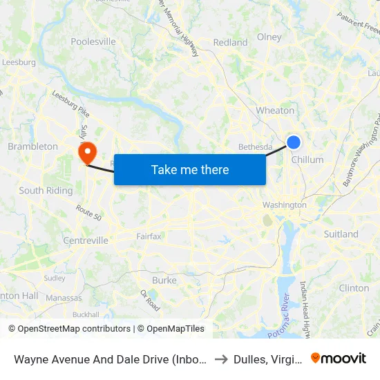 Wayne Avenue And Dale Drive (Inbound) to Dulles, Virginia map
