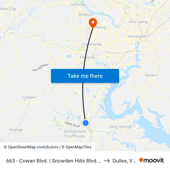 663 - Cowan Blvd. | Snowden Hills Blvd. (Evergreens Apts.) to Dulles, Virginia map