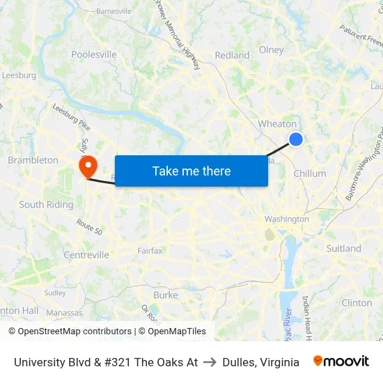 University Blvd & #321 The Oaks At to Dulles, Virginia map