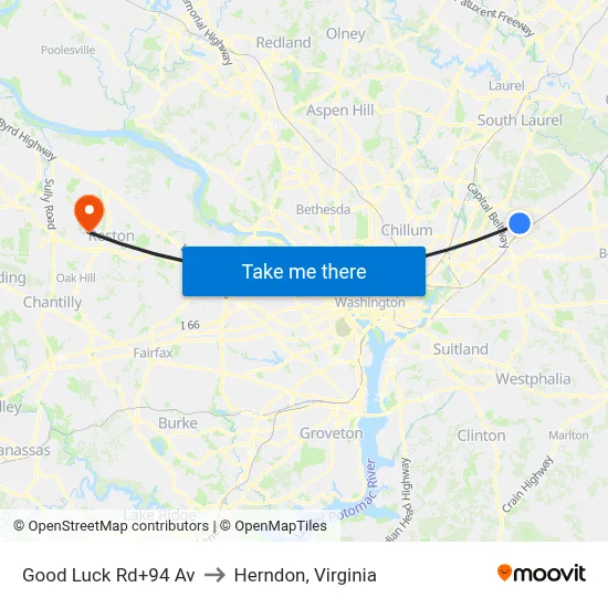 Good Luck Rd+94 Av to Herndon, Virginia map