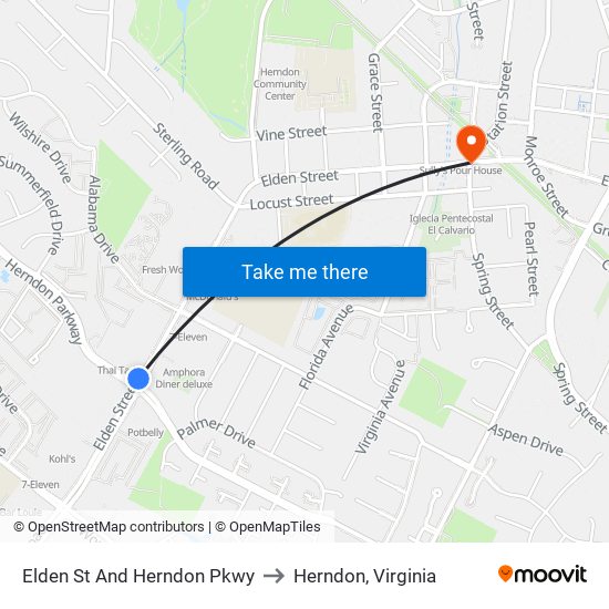 Elden St And Herndon Pkwy to Herndon, Virginia map