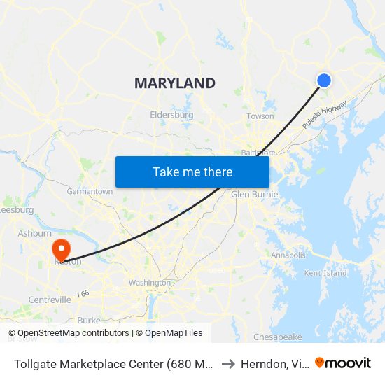 Tollgate Marketplace Center (680 Marketplace Dr) to Herndon, Virginia map