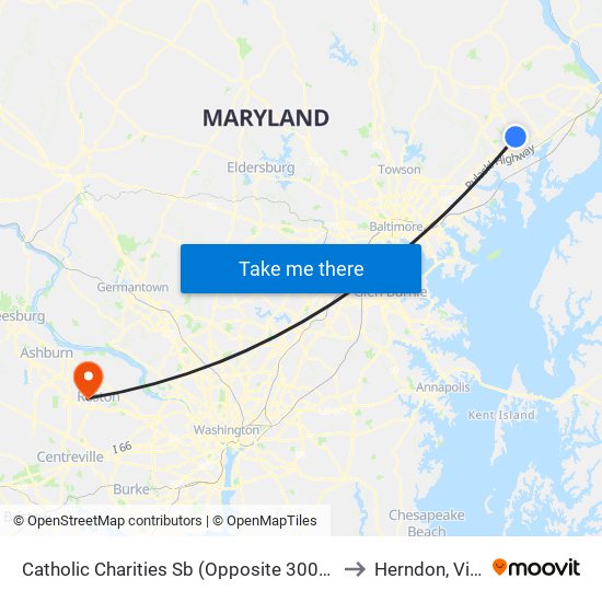 Catholic Charities Sb (Opposite 3001 St. Clair Ln) to Herndon, Virginia map