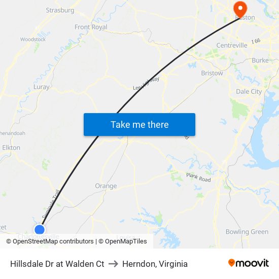 Hillsdale Dr at Walden Ct to Herndon, Virginia map