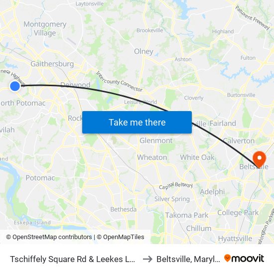 Tschiffely Square Rd & Leekes Lot Way to Beltsville, Maryland map