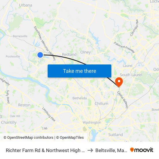 Richter Farm Rd & Northwest High School Enter to Beltsville, Maryland map