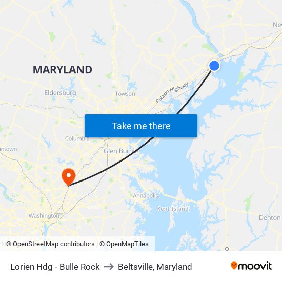 Lorien Hdg - Bulle Rock to Beltsville, Maryland map