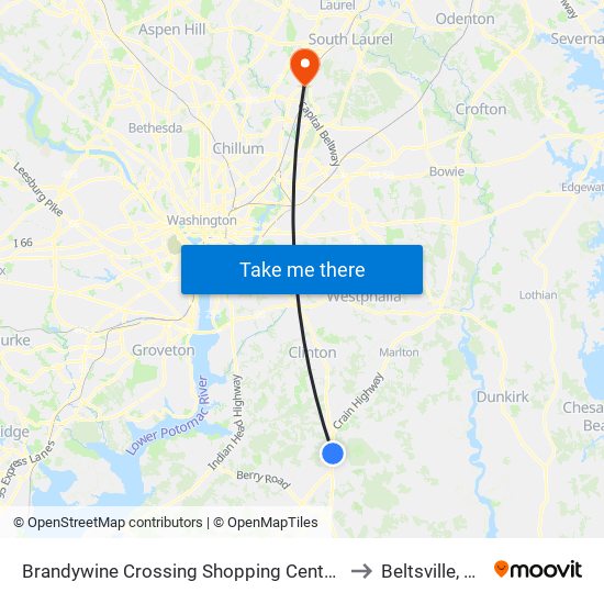 Brandywine Crossing Shopping Center at Safeway Entrance to Beltsville, Maryland map