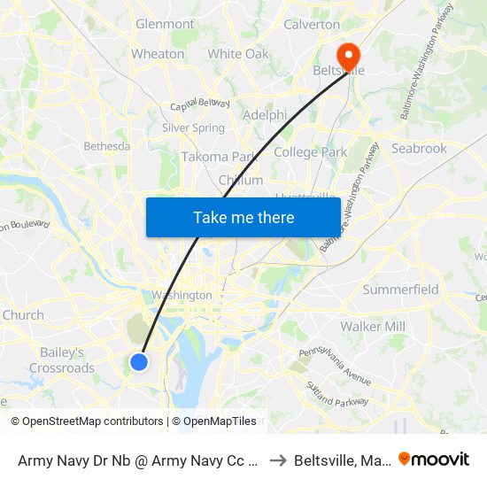 Army Navy Dr Nb @ Army Navy Cc Access Rd Ns to Beltsville, Maryland map